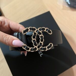 Chanel Lambskin CC Chain Belt 95 38 Brand New